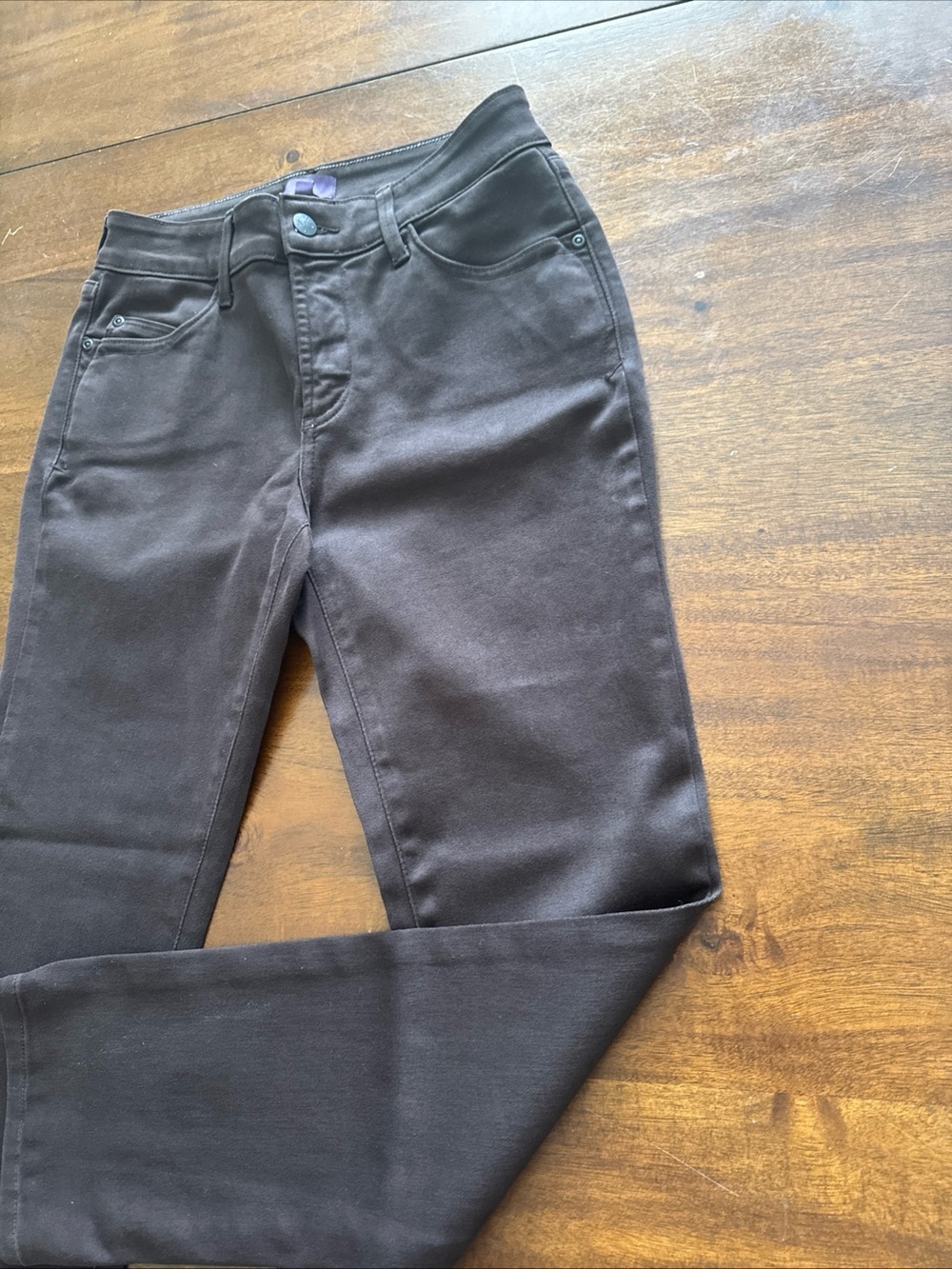 NYDJ Brown Legging Denim Jeans Lift Tuck Womens Petite 2P Cotton Stretch - Picture 2 of 10